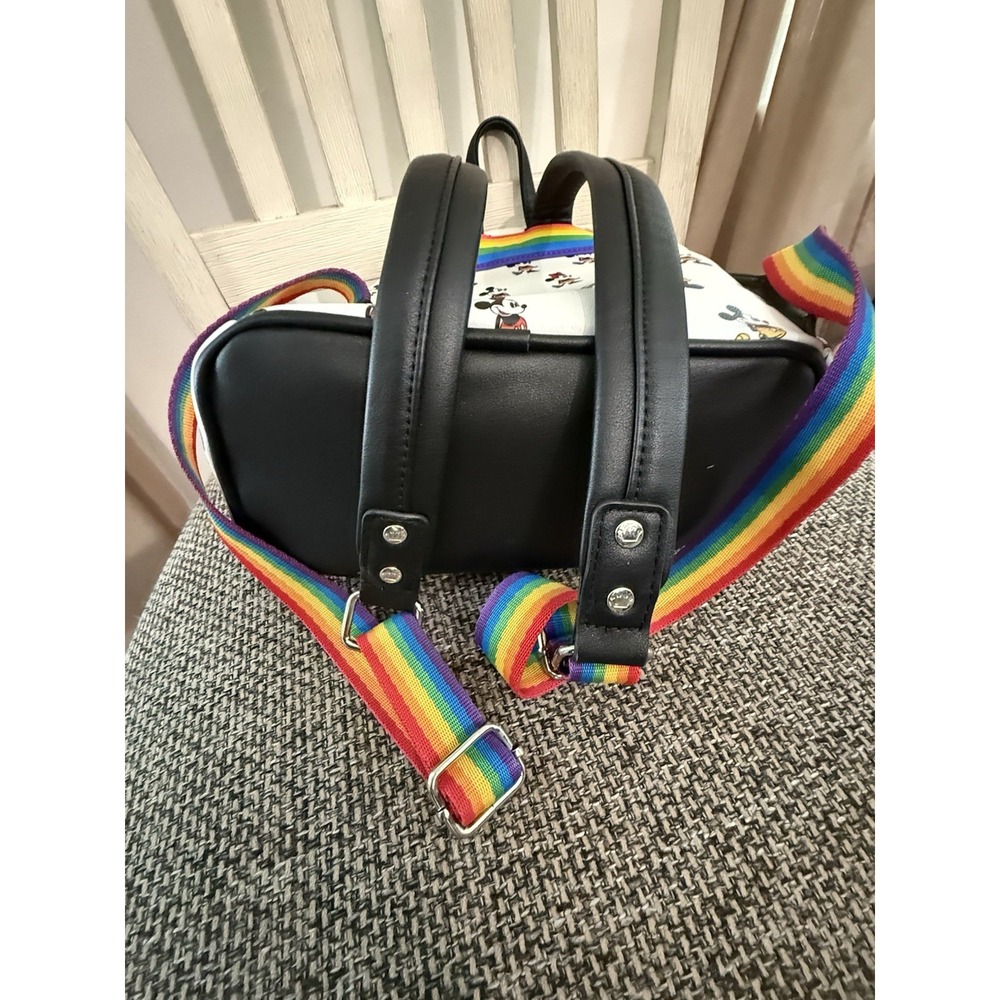 Disney Mickey Minnie Rainbow Pride Loungefly Backpack See Pics - Picture 11 of 12